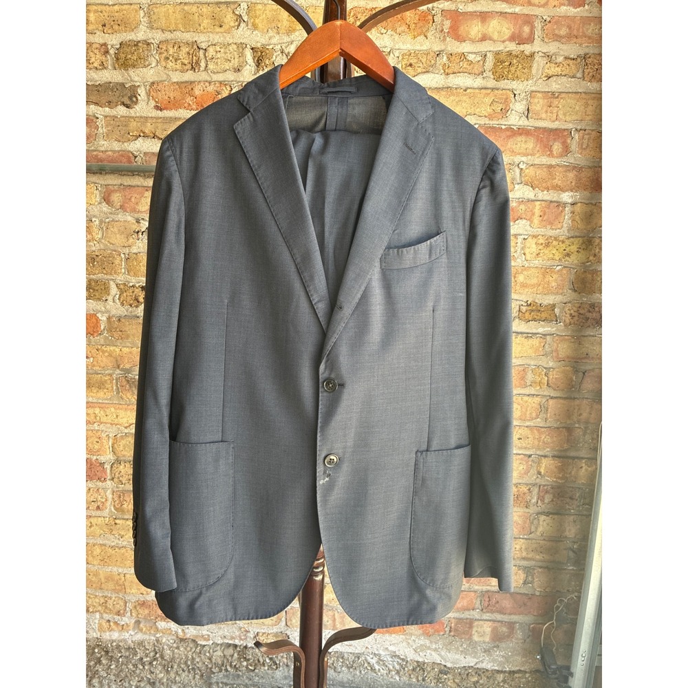 Lardini Supersoft 702 Mens Wool Suit Charcoal Gray 2 Button Italy IT 56 US 46